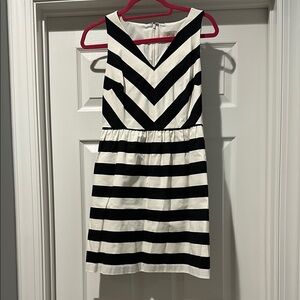 LOFT Black and White Striped Dress